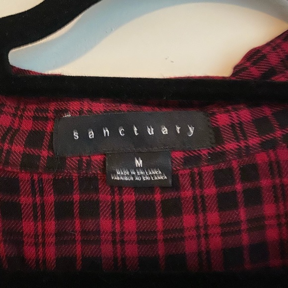 Sanctuary Plaid Tie-Front Top - Picture 3 of 4